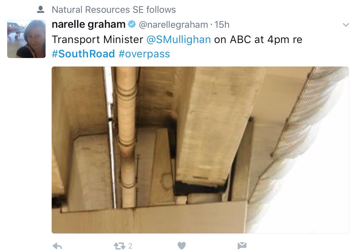 ricardon's tweet image. 7 yrs after construction, structural failure in bridge overpass causes "indefinite" closure of busy #SouthRoad #Adelaide