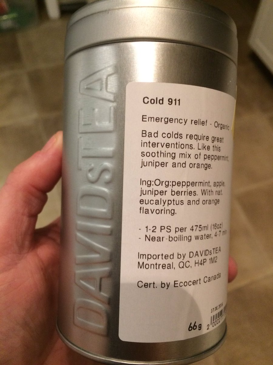 Robb_Wpg's tweet photo. Bought #Cold911 from @DAVIDsTEA for @CindyCalthorpe but I can't stop drinking it myself! #TheBest #DavidsTea https://t.co/7oSRpw2cXh