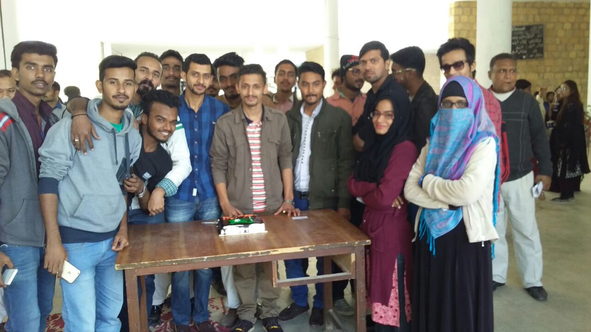 UOKAPMSO's tweet photo. KU Sector Celebrated 57th Foundation Day of UNIVERSITY OF KARACHI along with VC &amp; other honourable teachers @ Lobby 1st time in the History. https://t.co/curY0X7cfz