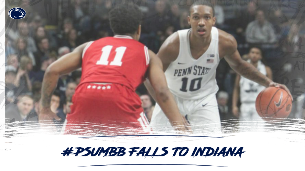 PennStateMBB's tweet photo. #PSUMB falls at buzzer, 78-75, to Indiana after making 14-point comeback. Tony Carr had game/career-high 24 points. https://t.co/73k8GalcF2