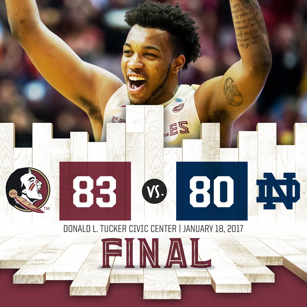 FSUHoops's tweet image. FINAL! #NOLES WIN!
