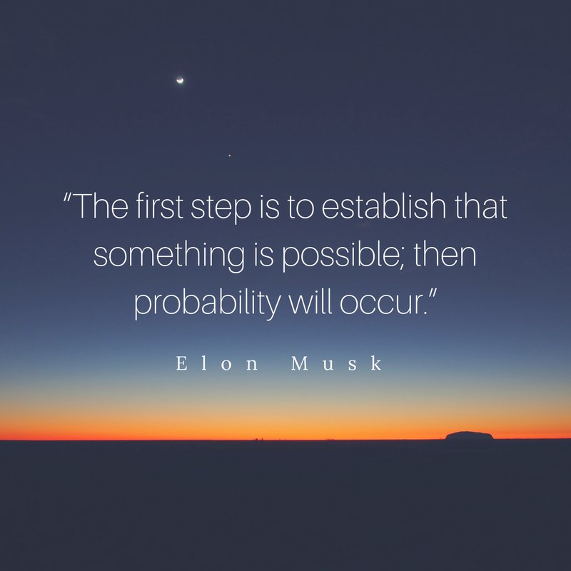 Enventys's tweet photo. “The first step is to establish that something is possible; then probability will occur.” -Elon Musk #WisdomWednesday https://t.co/GujQhoiHx8
