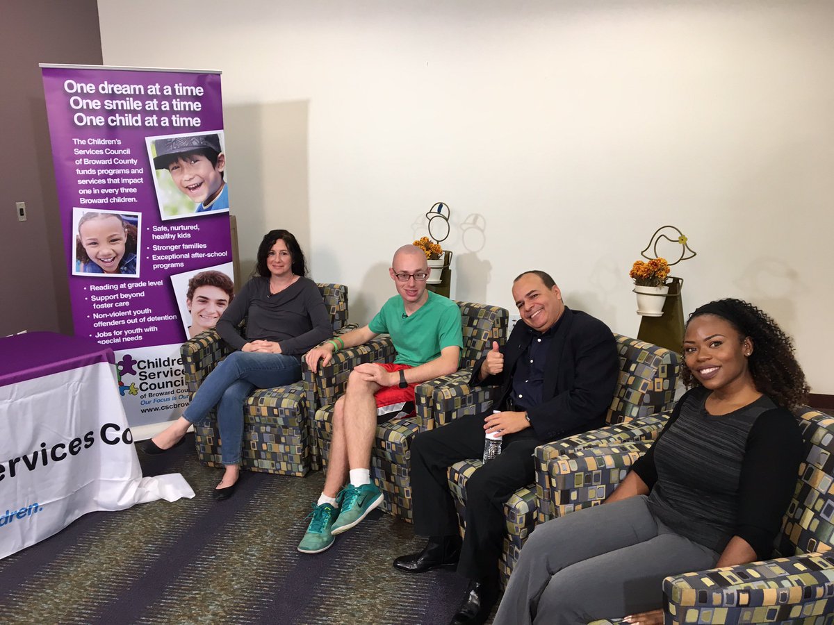 CSCBroward's tweet photo. Taped 2 new #CSCfuturefirst episodes today! One was about @ChildMovementFL & the 2nd one was on our Supported Training & Employment Program. https://t.co/3WF711U2m5