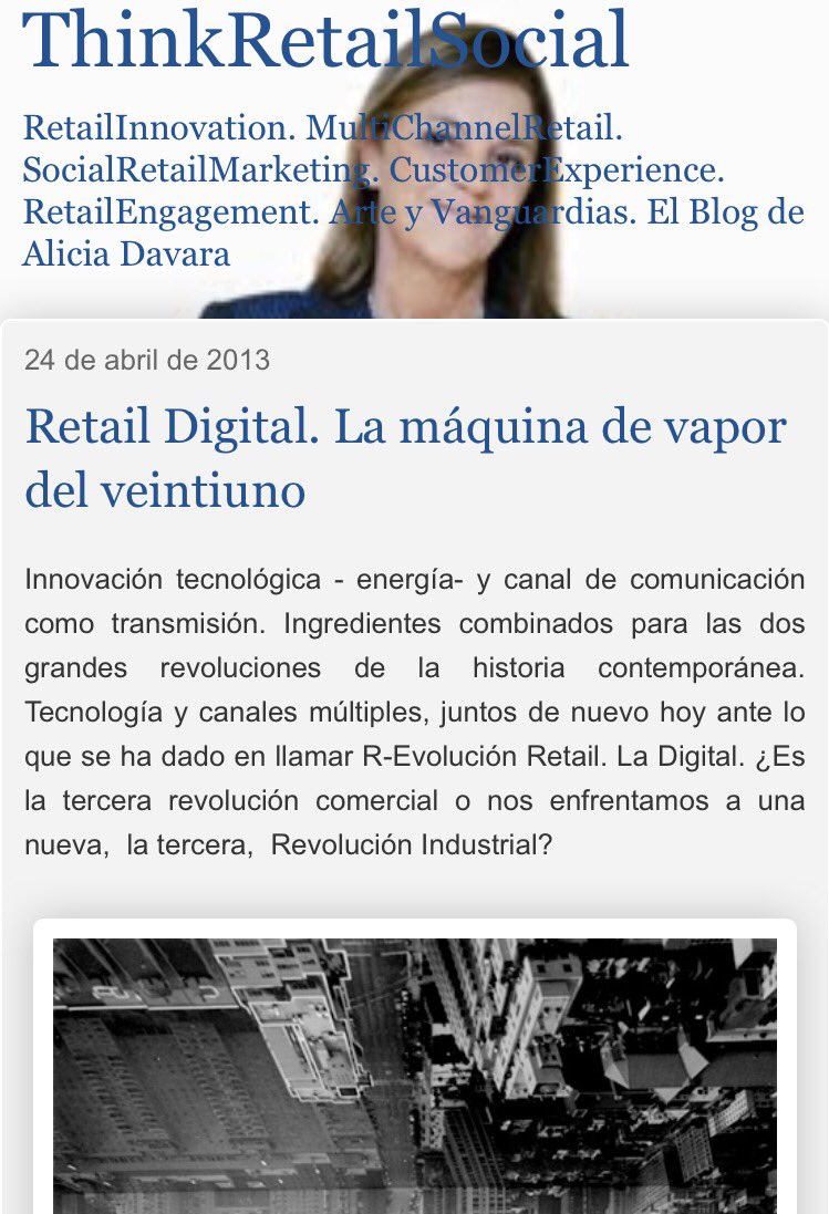 AliciaDavara's tweet photo. Sobre lo que está pasando #RetailDigital  La máquina de vapor del XXI. https://t.co/EpsQamq05A #Reflexión2013 #ThinkRetailSocial https://t.co/1OMlz3MgBt