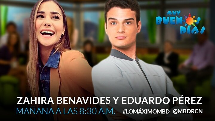 BuenDiaColrcn's tweet photo. Maravillosos invitados mañana en @MBDRCN #LoMáximoMBD @zahirabcuevas  @eduardoactor10 https://t.co/VHfTGOahJ0