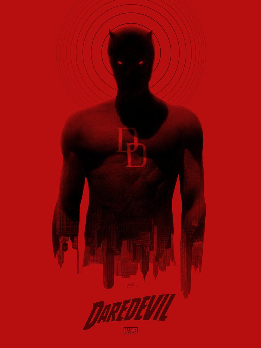 MondoNews's tweet photo. .@GregRuth's stunning DAREDEVIL posters, on sale tomorrow via https://t.co/hGiA6d5Sha! https://t.co/9F57p7pWZ1