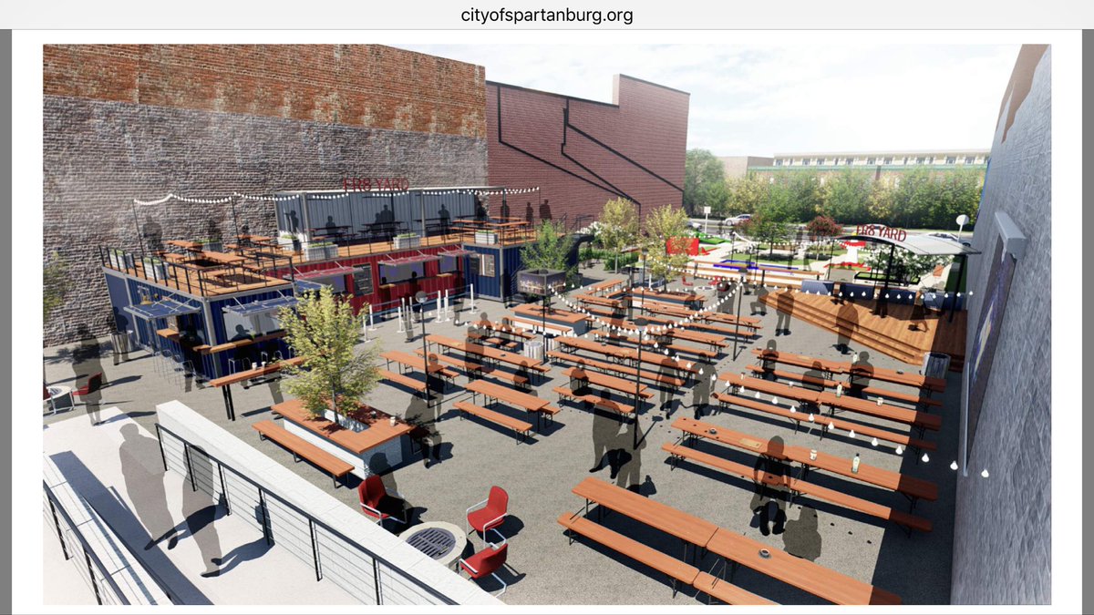 SpartanburgCity's tweet photo. More renderings of FR8Yard. Think: the most fantastic biergarten you've never seen in Spartanburg. https://t.co/ljyUuoMwKV