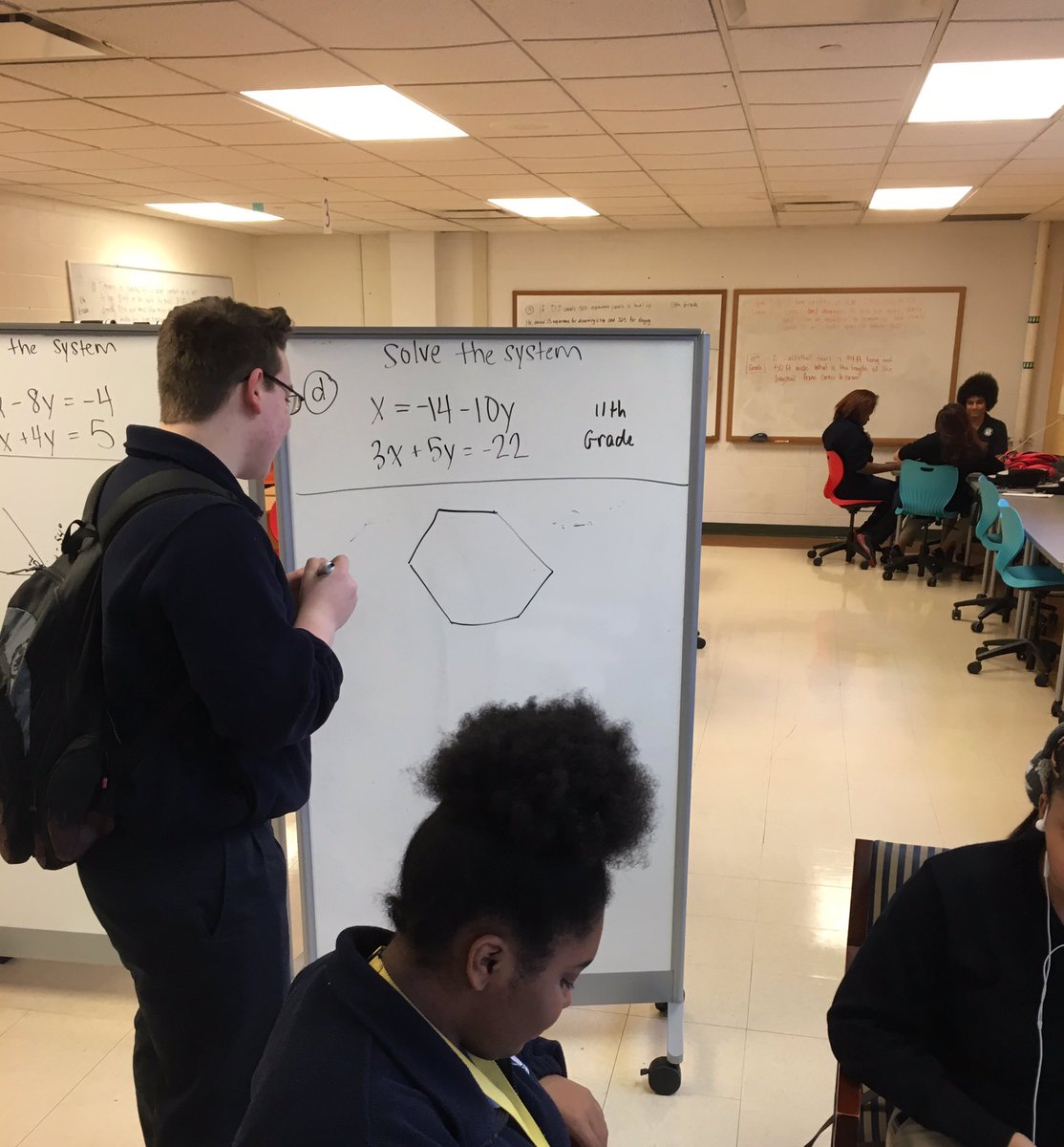 NazPrepMath's tweet photo. Shane dropped some knowledge on his peers today! Love when we can hand over the mic to our students #DemonstratingLearning #Collaboration https://t.co/0wRl3WIsYr