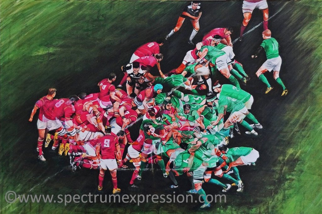 SpectExpression's tweet photo. The Scrum. 91cm x 62cm Ireland vs Wales Feb 2016 @rbs6nations #rugby #scrum https://t.co/tAh9GfoHcx