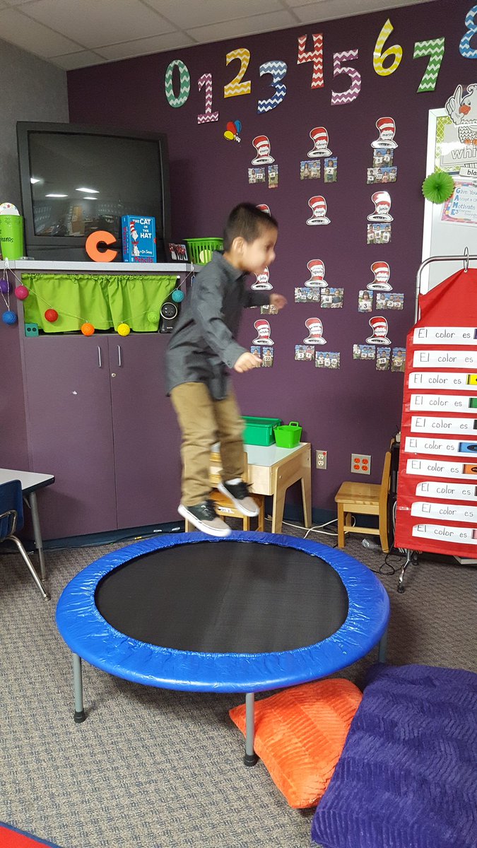 MrsCoronado4's tweet photo. Focus, work hard, earn jumps on the trampoline!You have to count your jumps!#happyclassrooms #perfectlyprek #GentryProud #publicschoolproud https://t.co/cDg23vcuGd