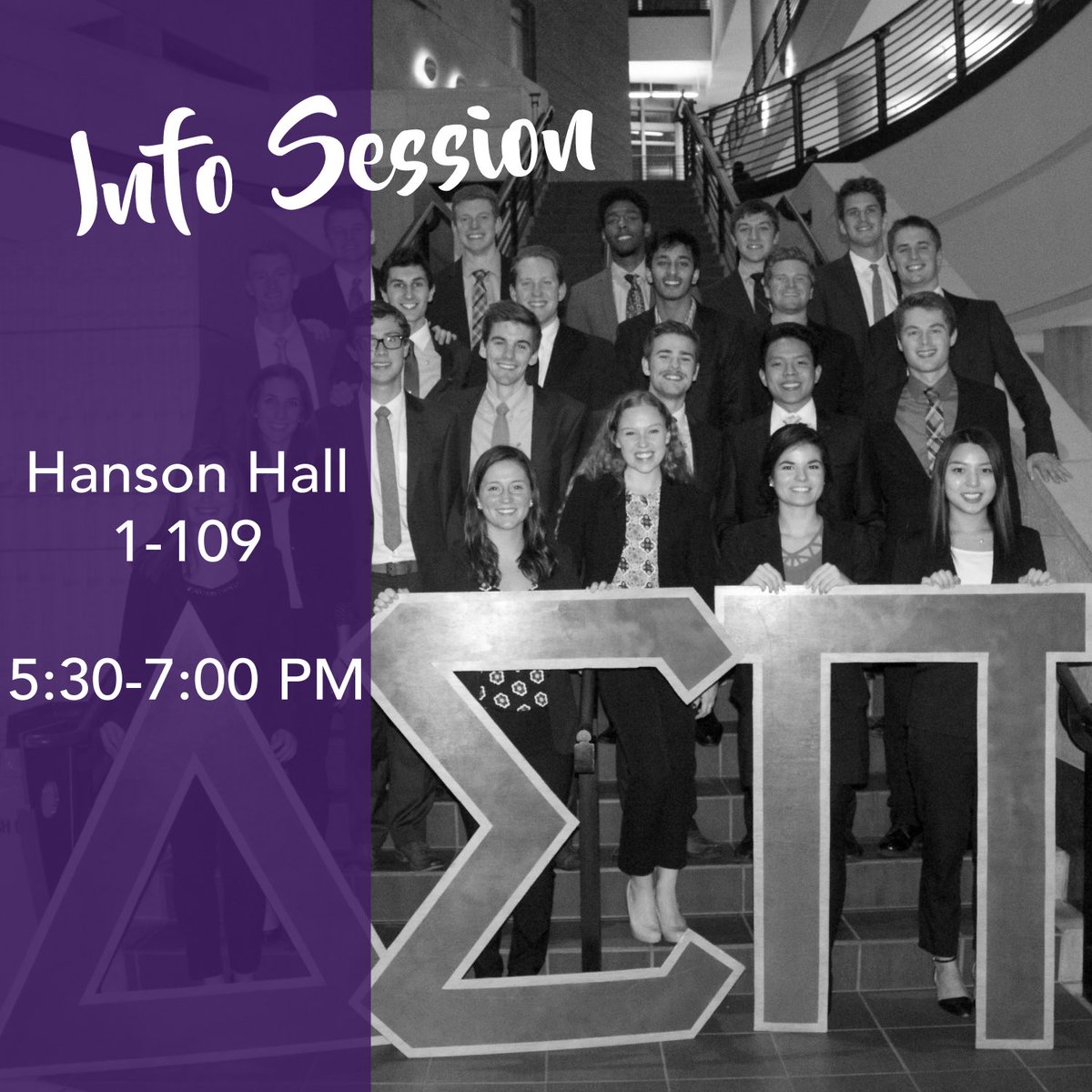 DeltasigAE's tweet photo. Recruitment kicks off today with our Info Session! Our juniors can't wait to see everyone there!#dsprecruitment2017 https://t.co/kGm4acT7Br