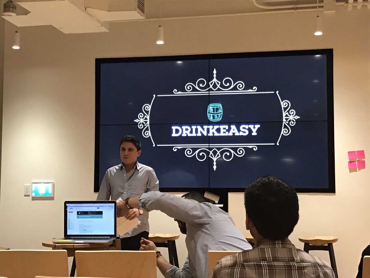 namethatjane's tweet photo. @harryraymond from @DrinkeasyHQ getting in the zone for pitch practice. Demo day is 2/2! Cc: @techstars #tsconnection https://t.co/wu0z6le5ff