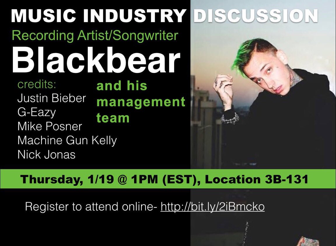 PlushStudios's tweet photo. We're excited about this one! Plush is bringing @iamblackbear to Full Sail, tomorrow at 1pm! 

#fullsail #blackbear #plushlife #plushstudios https://t.co/akFdmG2fzj