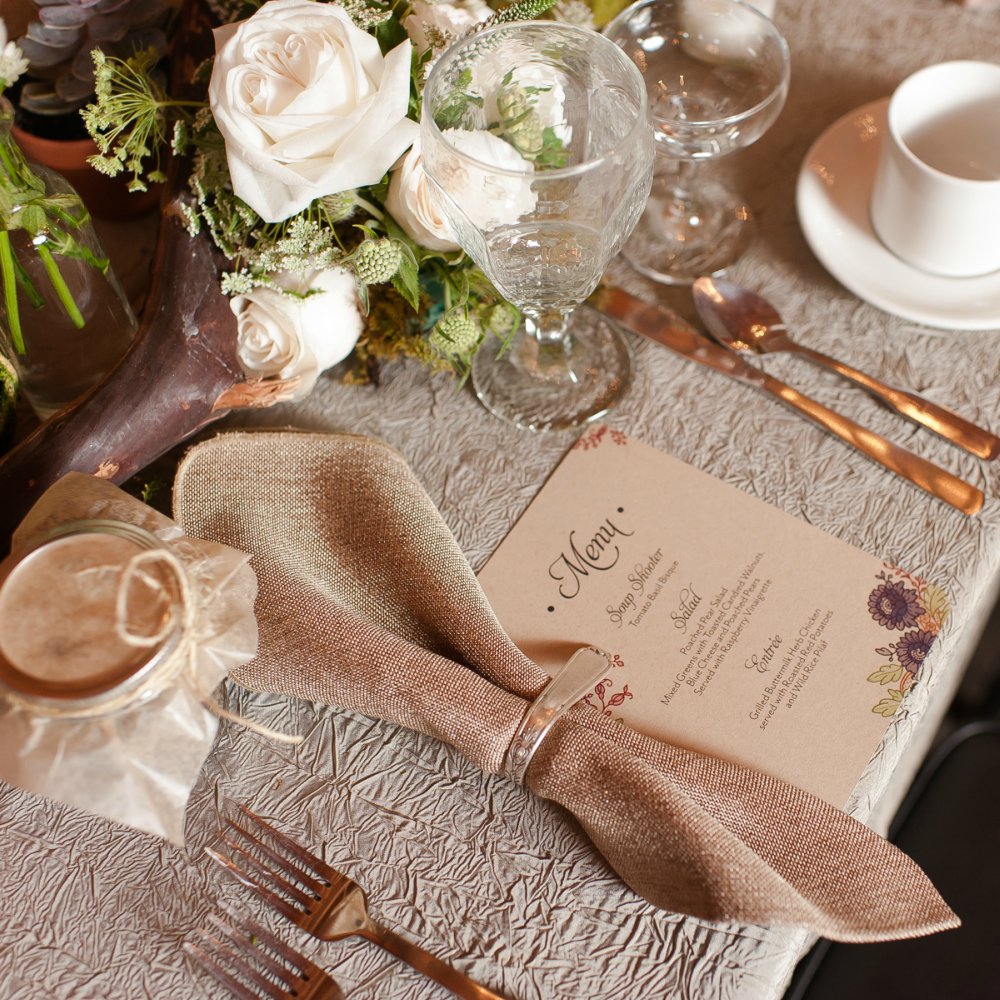 Swoon-worthy romantic neutrals make for the perfect place setting. #WeddingWednesday