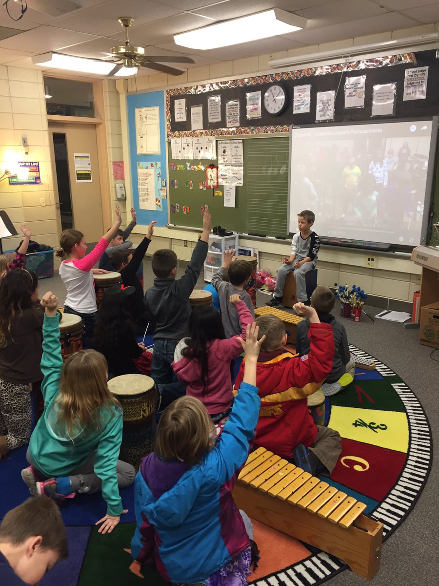 SycamoreMusicK5's tweet photo. Today I had the pleasure of turning the reins over to @MissTrom 's third grade class. What an awesome time with SUCH responsible students! https://t.co/0sLuQPbNrf