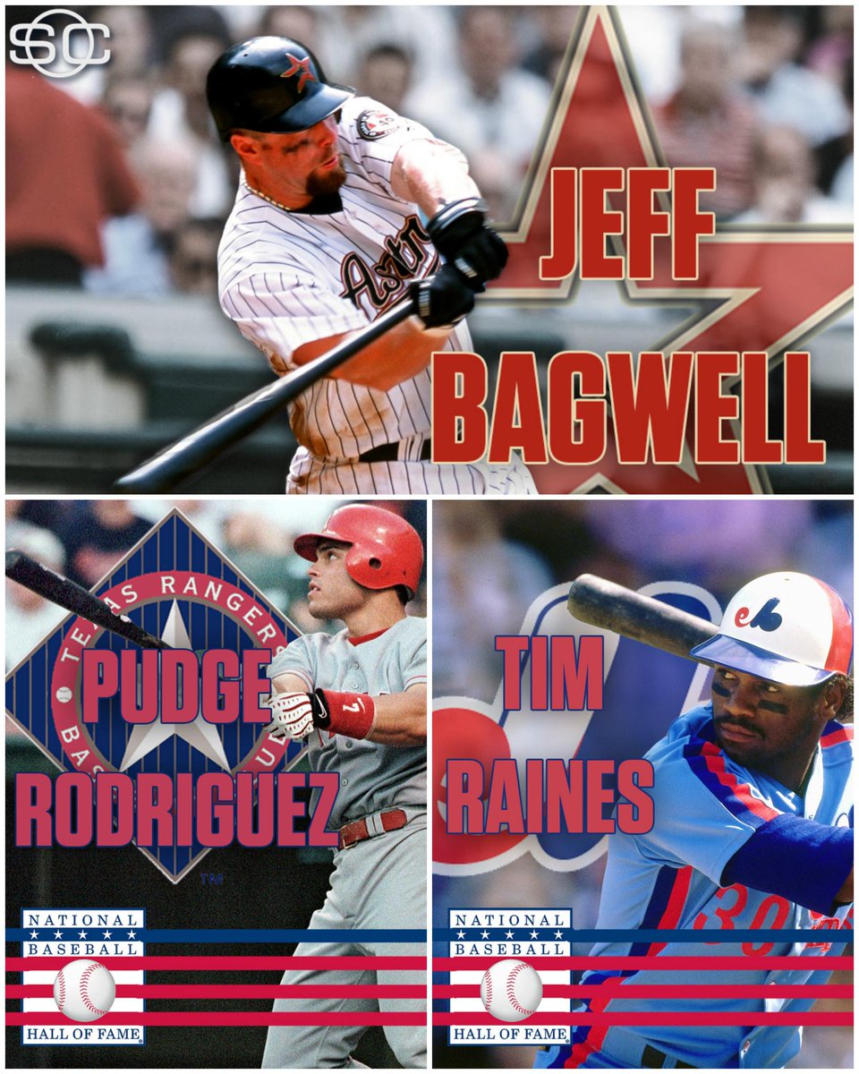 BREAKING: Jeff Bagwell, Tim Raines, and Ivan "Pudge" Rodriguez are elected to the Baseball Hall of Fame.