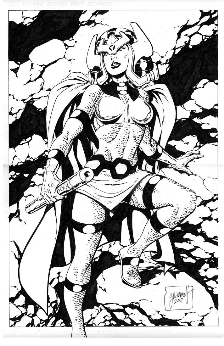 Big Barda illustrated by Tom Grummett: #Kirby #NewGods #BigBarda
