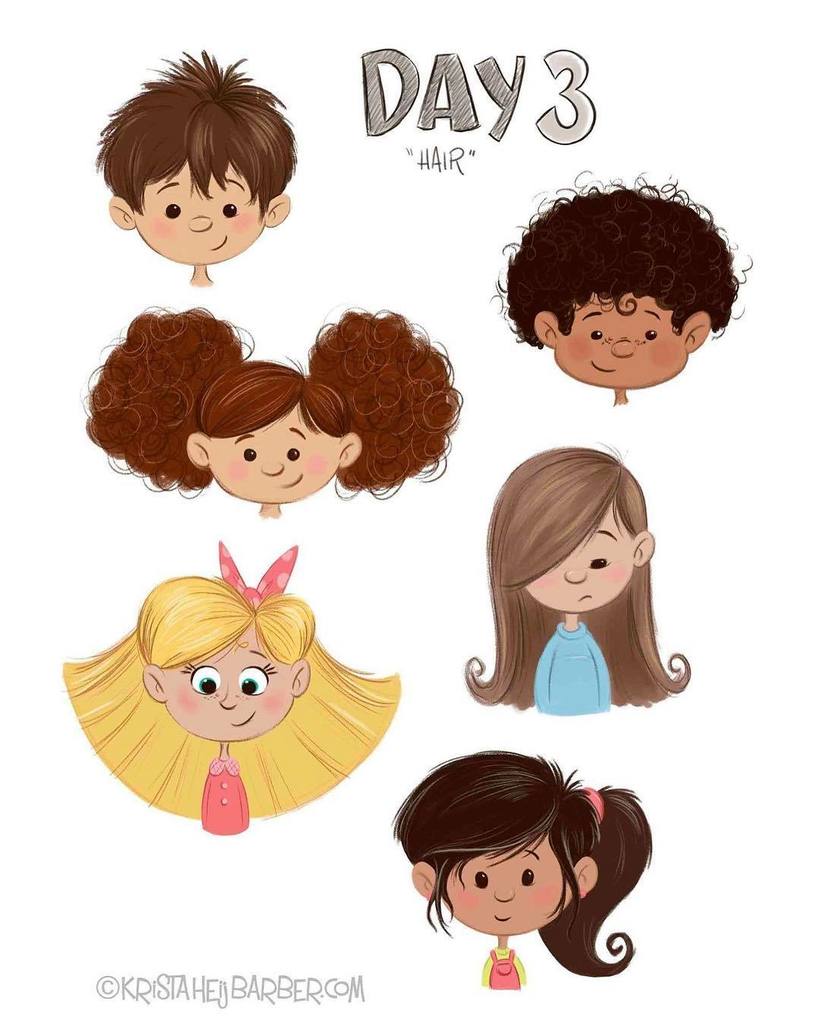 KristaHBarber's tweet photo. Today's mini... Hair! @makeartthatsells #makeartthatsells #mymatsprep #matskidbook #childrensbookillustration #kris… https://t.co/o7QTYGueWI
