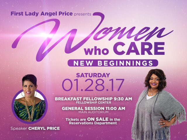 eifministries's tweet photo. First Lady Angel presents Women Who Care on Saturday, January 28th! Tickets are on sale in the Reservations Department. #wwc #womenwhocare https://t.co/JaE6Yrkz6B