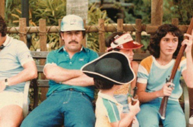 Pablo Escobar and family at Disney World, 1981.