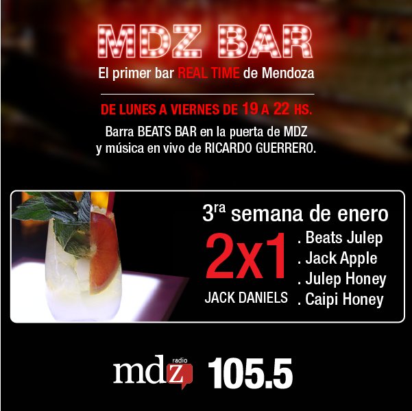 mdz_radio's tweet photo. No te pierdas el 2x1 de #BeatsBar
Venite a Arístides 444 y disfrutá del verano en #MDZBar https://t.co/Yb7DFDFnDJ