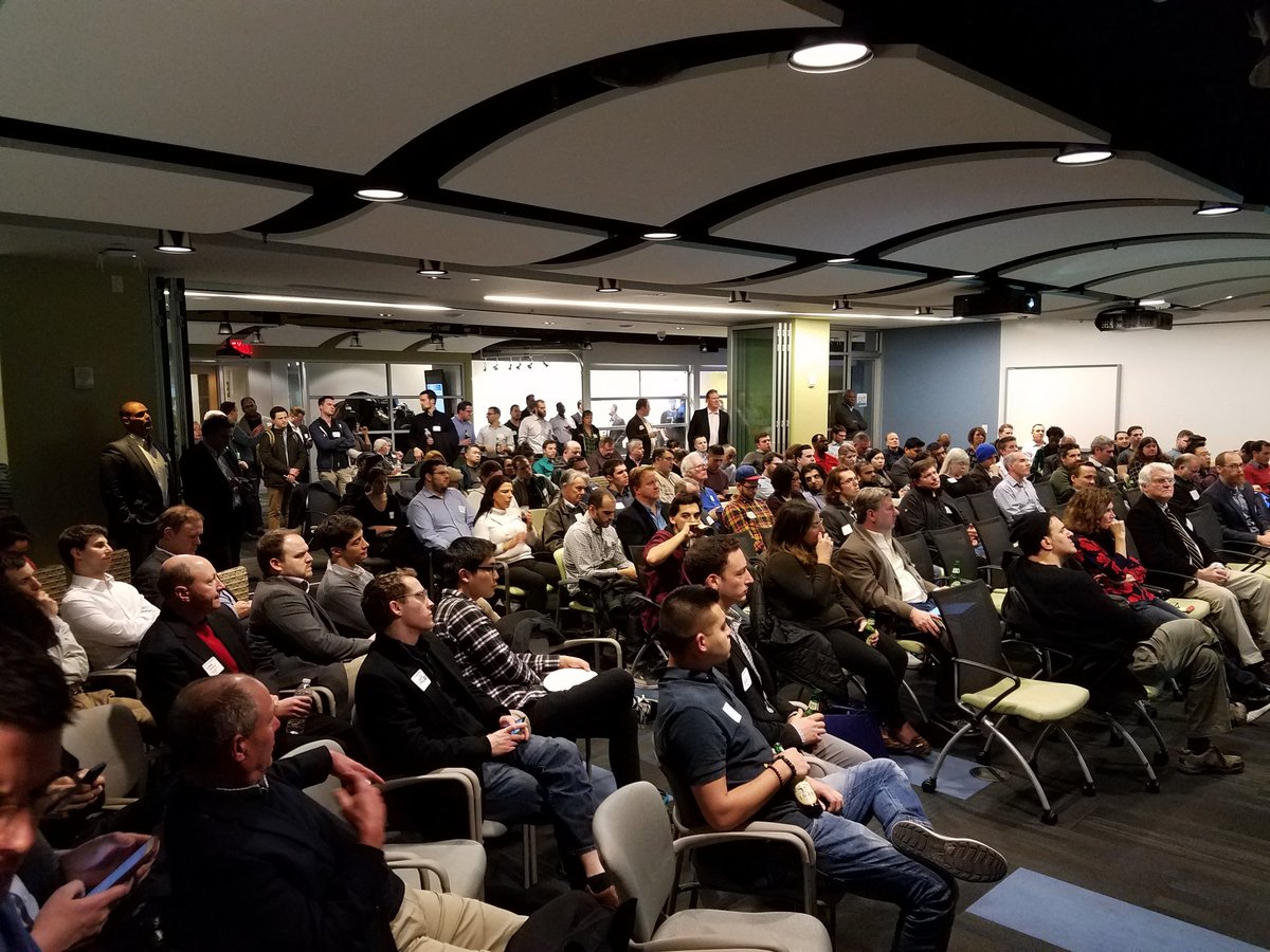 PhillyNewTech's tweet photo. One of our biggest crowds ever, here to learn about tech for social impact. Go #Philly! #PNTM @Quorum_Sc https://t.co/lQvXKM4lsf