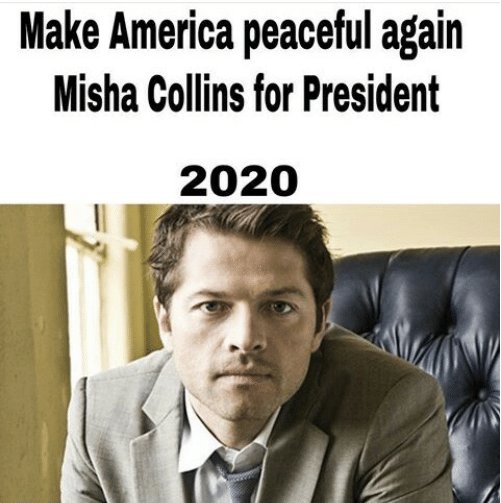 DDMcG72's tweet photo. @mishacollins @KonekoSama89 @tricia_16_ @Ciree_JB @clibra3 @coffeegirl12345 #MishaCollinsForPresident2020 #MakeAmericaPeaceful #Vote2020 🤗💙💙 https://t.co/qJByLfh5G0