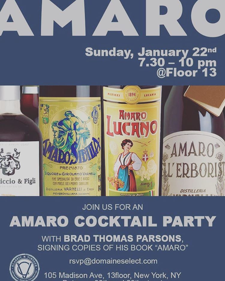 Amaro Lucano USA (@lucanousa) on Twitter photo #NYC friends: Join us 1/22 from 7:30-10pm for a signing of Amaro with <a href="/BTParsons/">Brad Thomas Parsons</a> + Lucano cocktails @ Domaine Select! ππ #NYC friends: Join us 1/22 from 7:30-10pm for a signing of Amaro with <a href="/BTParsons/">Brad Thomas Parsons</a> + Lucano cocktails @ Domaine Select! ππ