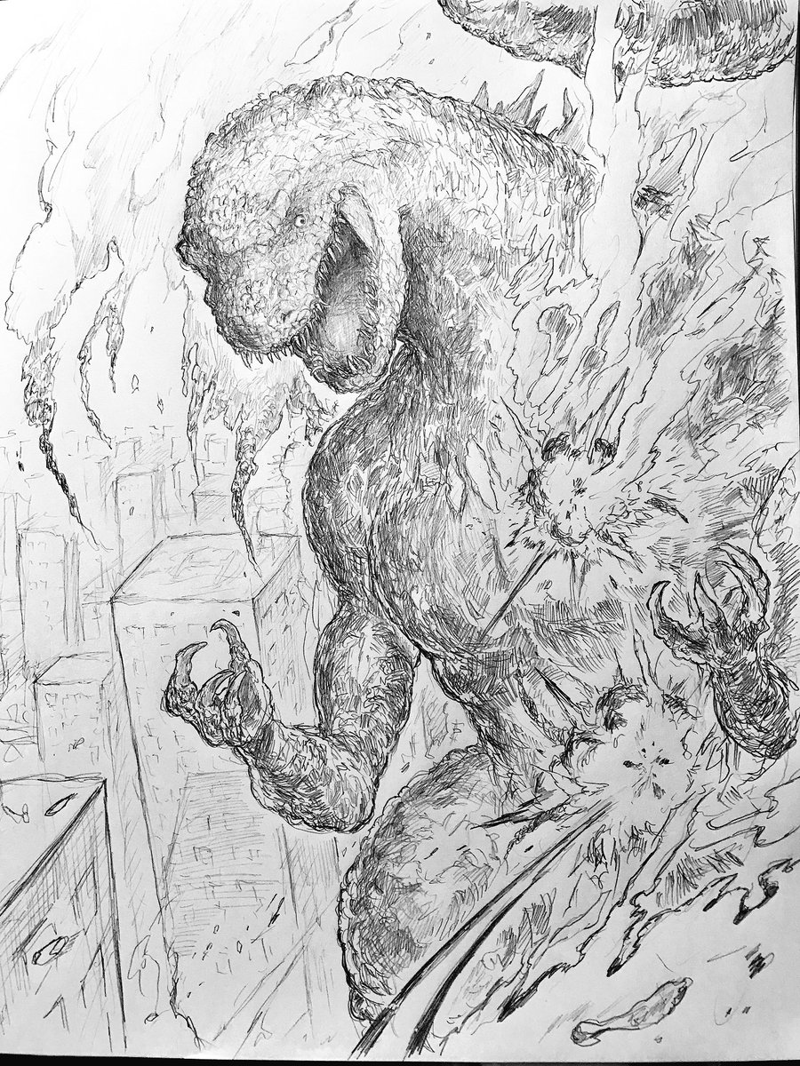 ふと描きたくなるシン・ゴジラ(目が難しい; 