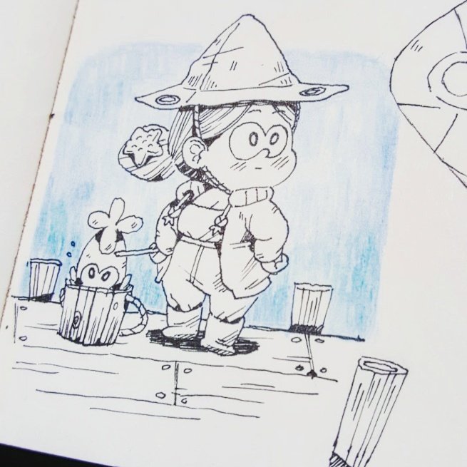 Some fish related ink doodles. Little Fish Captain with first mate Glub. Fish Assortment ☆ ~ ☆ ~ ☆ 