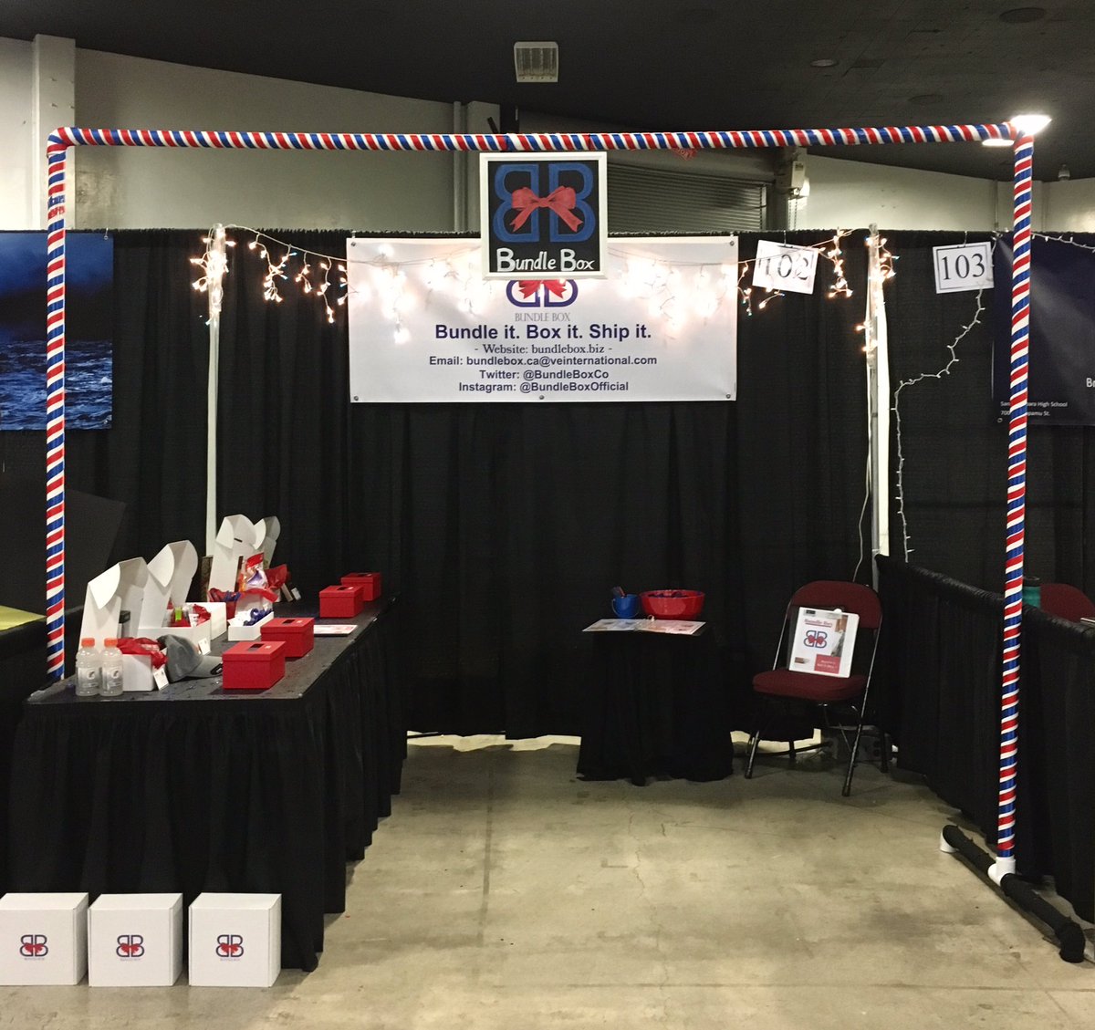 BundleBoxCo's tweet image. Bundle Box's booth is number 102 at the @VEInternational Bakersfield #californiatradeshow 💙❤️️ Come visit us tomorrow to win a raffle box!