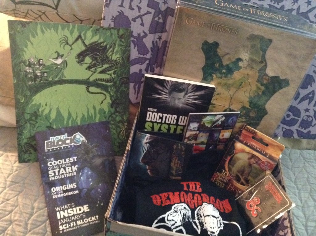 amywearsredsox's tweet photo. Loved the January #SciFiBlock and I'm really looking forward to next months. Thanks @NerdBlock https://t.co/3zp2NTM4Co