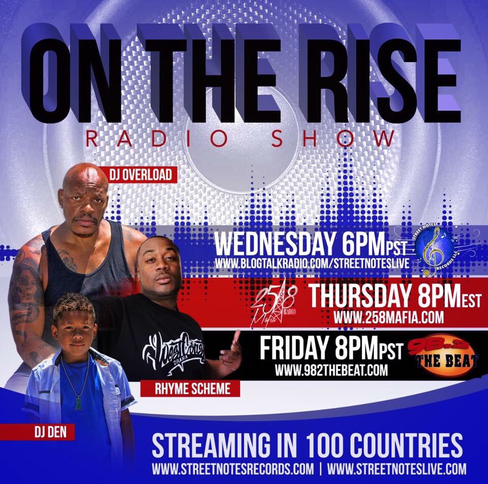 LelandWhiteOTR's tweet photo. "Tune In at 6:00PM Wendesday" On The Rise Radio with #DJOverload #RhymeScheme #DJDen listen on https://t.co/1VzCg85VmK or call 5160387-1296 https://t.co/M4ykK6RFJ5