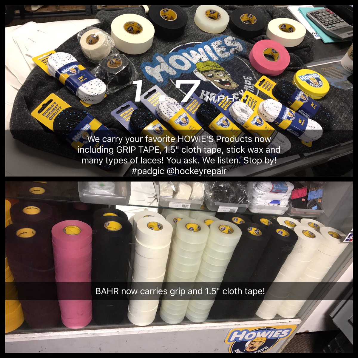 hockeyrepair's tweet photo. BAHR carries many @hockeytape products! #SupportYourShop #stickwiththebest #howies #tape #hockey #padgic #bahr #sharpening @BeerLeagueTalk https://t.co/b8AAoXaC2D