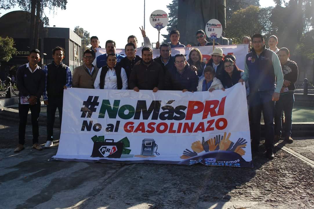 En el PAN Toluca nos sumamos a las protestas en contra del aumento a la gasolina #NoMasPRI