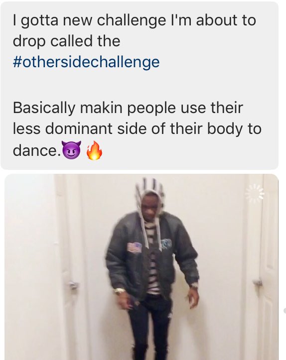 Trellgoku's tweet photo. I got a new challenge. Who gone do it ๐ฅ๐ it go crazy.
#othersidechallenge
#trapgoals
@PremoKtm
https://t.co/EwVHI8LkXX
#freshempire https://t.co/kyBJWwQEQI