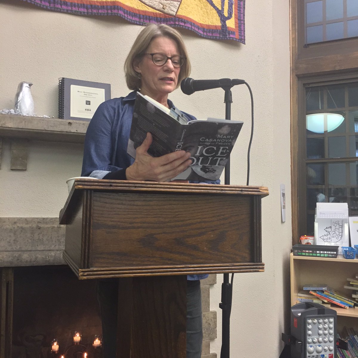 thefriends's tweet photo. .@MaryCasanovaBks starts off our 23rd year of the Fireside Reading Series. #becauseofthelibrary #reading #author https://t.co/YfwT917o5c