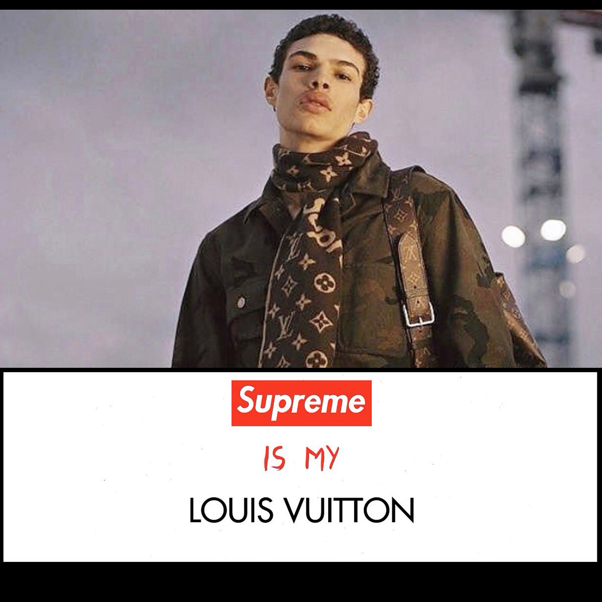 supreme x louis vuitton scarf