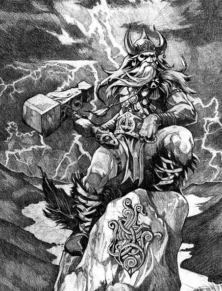 AwakenTheNorth's tweet image. Thor is the Germanic God in Norse Mythology for Storm-Weather, and a God of fertility. His weapon of choice is the great hammer "Mjölnir".