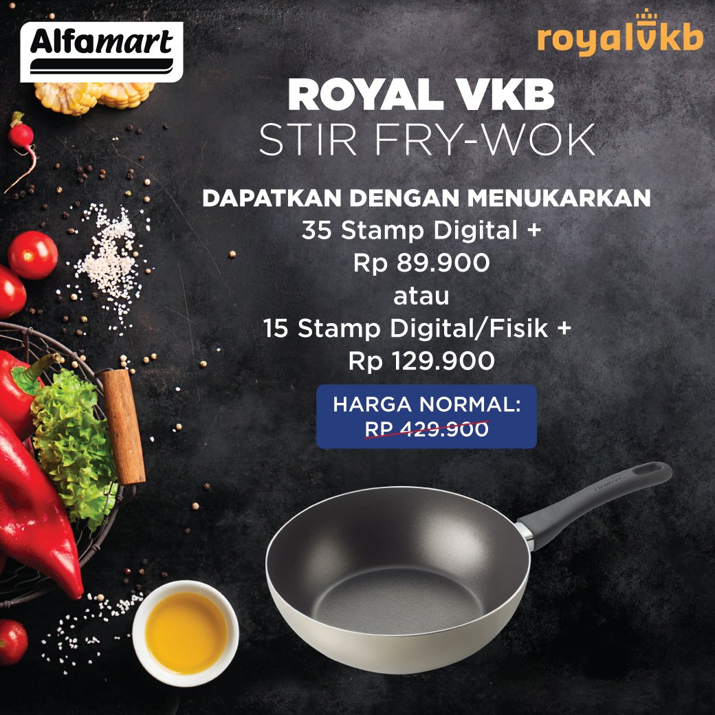 alfamart's tweet image. Tukarkan 35 Stamp Digital + Rp 89.900 atau 15 stamp Digital/Fisik + Rp129.900 dengan RoyalVKB ini #PilihanBundaAlfamart #2017Resolution