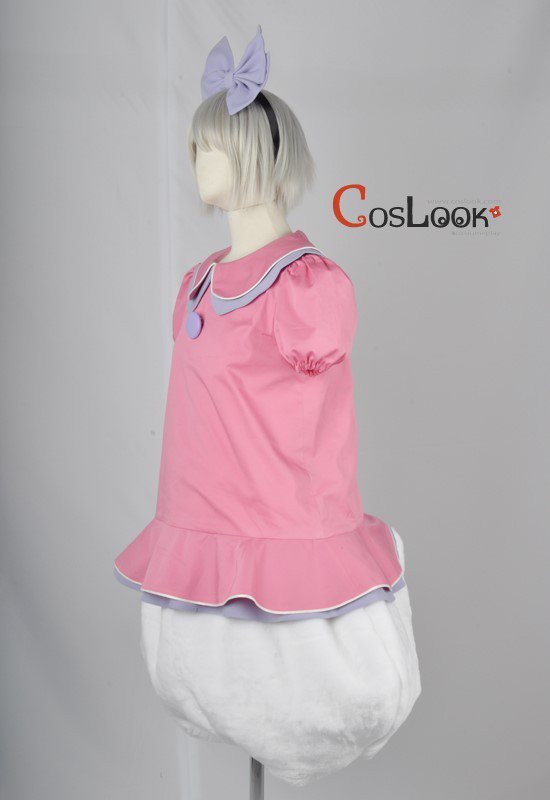 Coslook ディズニーデイジーダック エントランスグリーティング コスプレ衣装を製作致しました ワンピース アヒルズボン カチューシャ 腕輪 胸のボタン飾り コスプレ衣装 ディズニーコスプレ衣装 コスプレオーダーメイド コスプレ小道具 コスプレ