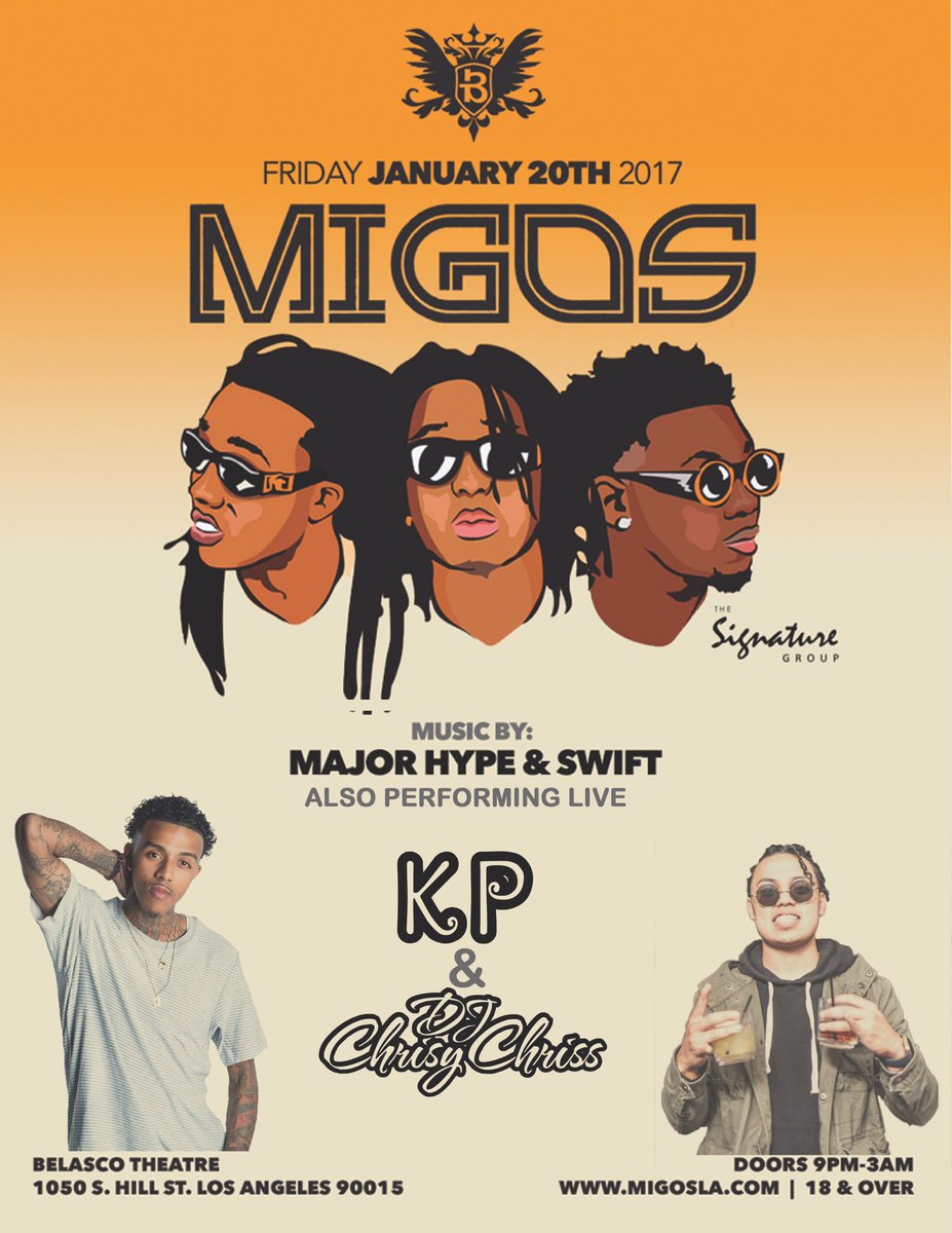 I rarely promote shows but!Proud of my bro <a href="/KP2GLOBAL/">KP</a> he's performing w <a href="/Migos/">MIGOS™</a> Friday in #LA I have 3 free tickets! Who wants 2 roll w me