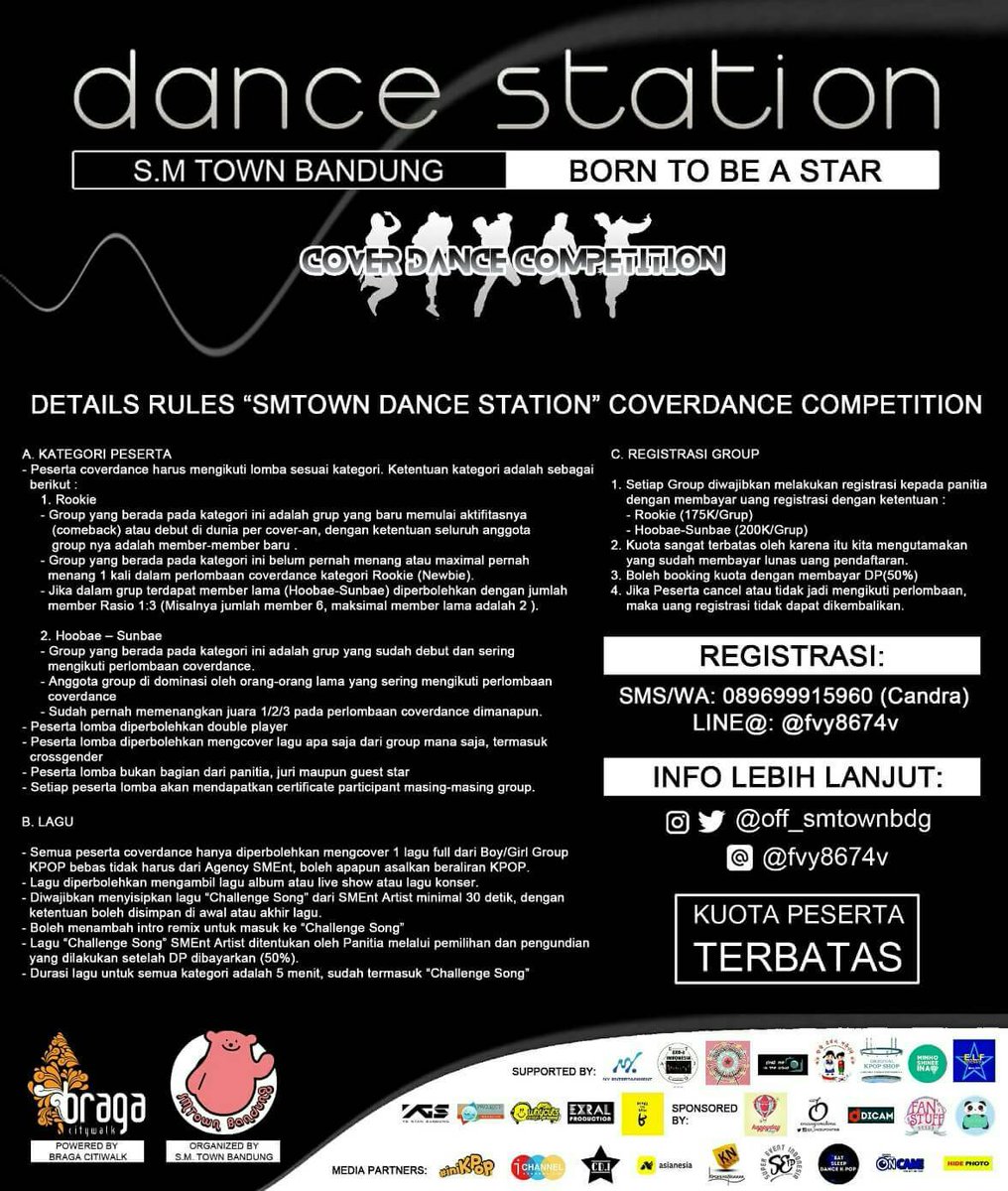 [All Fanbases of SMTOWN ARTIST in Bandung]

Proudly Present:
🎧Dance Station🎧
🌟🌟Born To Be A Star🌟🌟

Check our INSTAGRAM for more info! 😉
