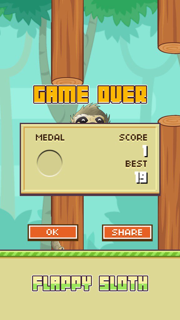 Meowstick84's tweet photo. #flappysloth this game is hard but fun https://t.co/OuNmzMIHNS