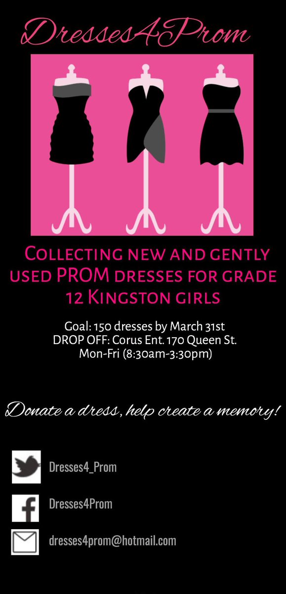 Dresses4_Prom's tweet photo. We are launching our 2017 PROM dress drive!If you have that special dress to donate pls drop it off at CORUS ENT. #ygk #PROM2017 #dressdrive https://t.co/BS4r2YLd5J