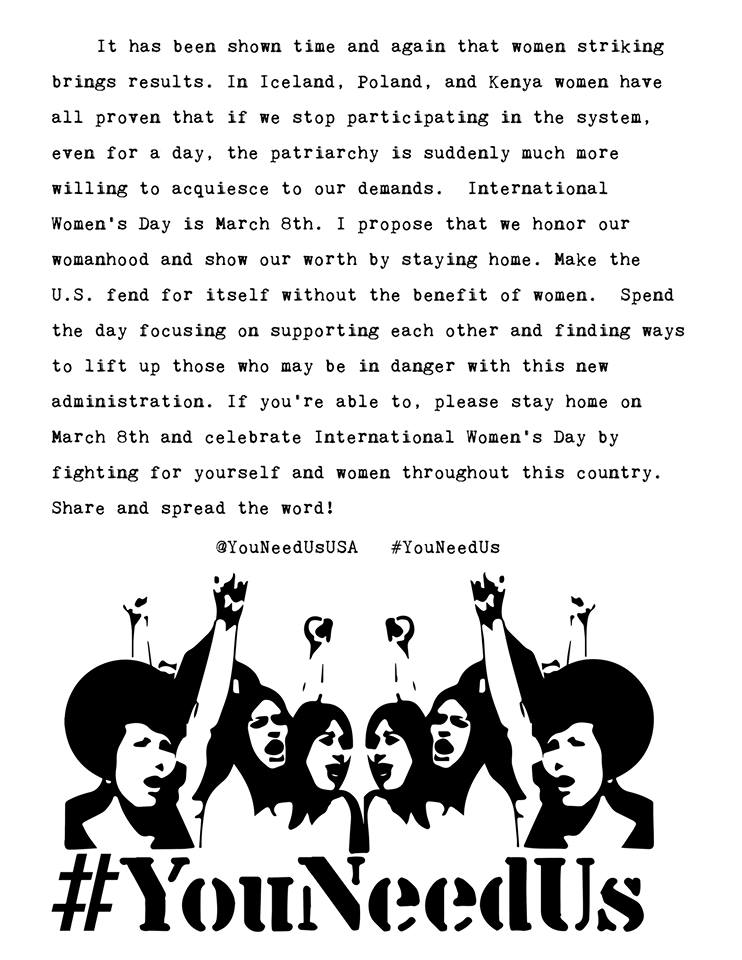 YouNeedUsUSA's tweet photo. #YouNeedUs #NationalWomensStrike #March8 #InternationalWomensDay #TheRevolutionWillBeIntersectional https://t.co/EQK9YJAXAO