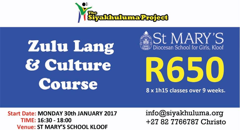Zulu course in Kloof starting 30Jan17 - For more info: facebook.com/events/8523883…