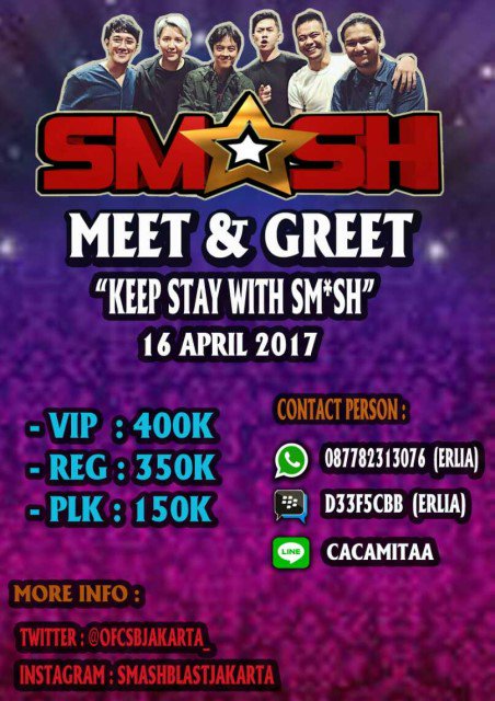 OfcSBJakarta_'s tweet photo. Mari ikutan , kapan lagi Kita aniv langsung ngerasain #BerSmash ~ #keepstaywithSMASH https://t.co/XGnVMHsjQA