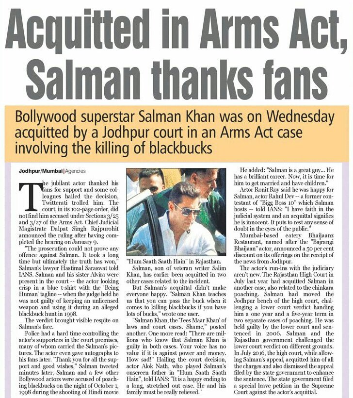 PlanetSalman's tweet photo. Acquitted in Arms Act, @BeingSalmanKhan sir thanks fans @Bhaijaanz restaurant announced 50% discount @Iamrahulkanal @ThakkarHiral @aaysharma https://t.co/PCKg0Lyy4r