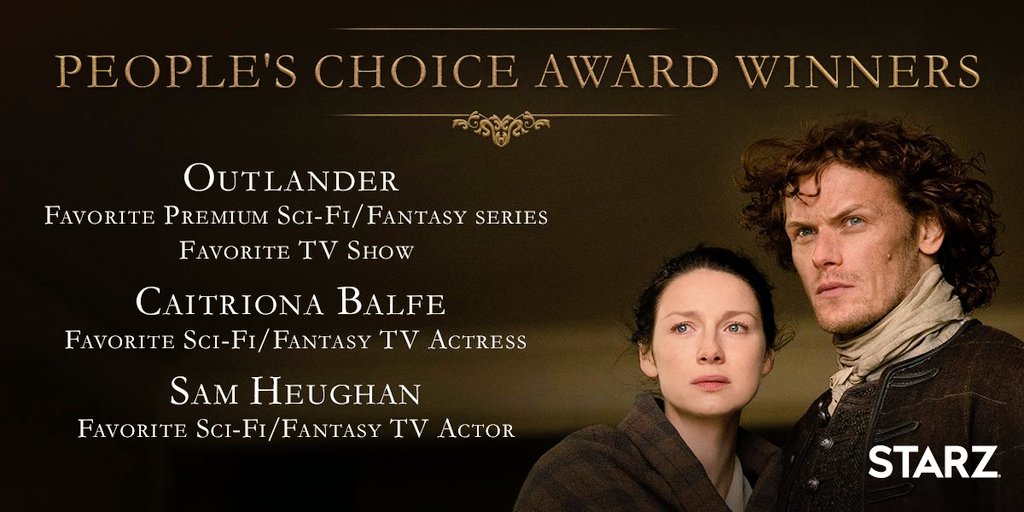 IsaCaledonia's tweet photo. @OutlanderSpain Congrats  #Outlander 💙 best cast&amp;crew! 👍👏👏👏👏 #WinnerWinnerHaggisDinner 🏆 🏆 🏆 🏆 #PCAOutlander2017 ¡CAMPEONES! ¡BRAVO! https://t.co/LIGpBWivSq